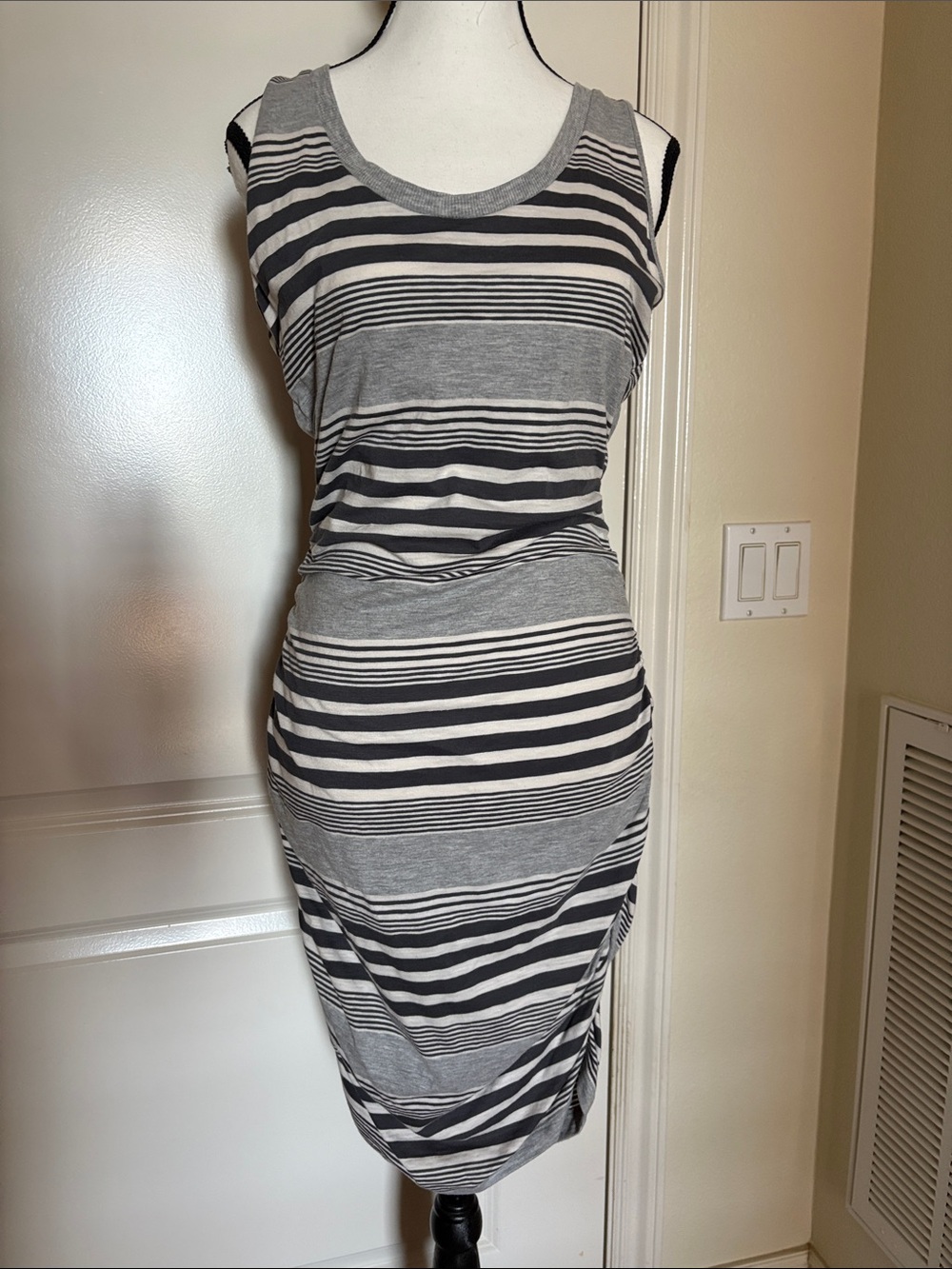 Converse Gray, Blue and White Striped Midi Dress- Medium like new